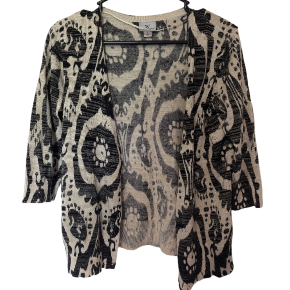 Worthington shimmery large sweater cardigan beautiful in person cropped length